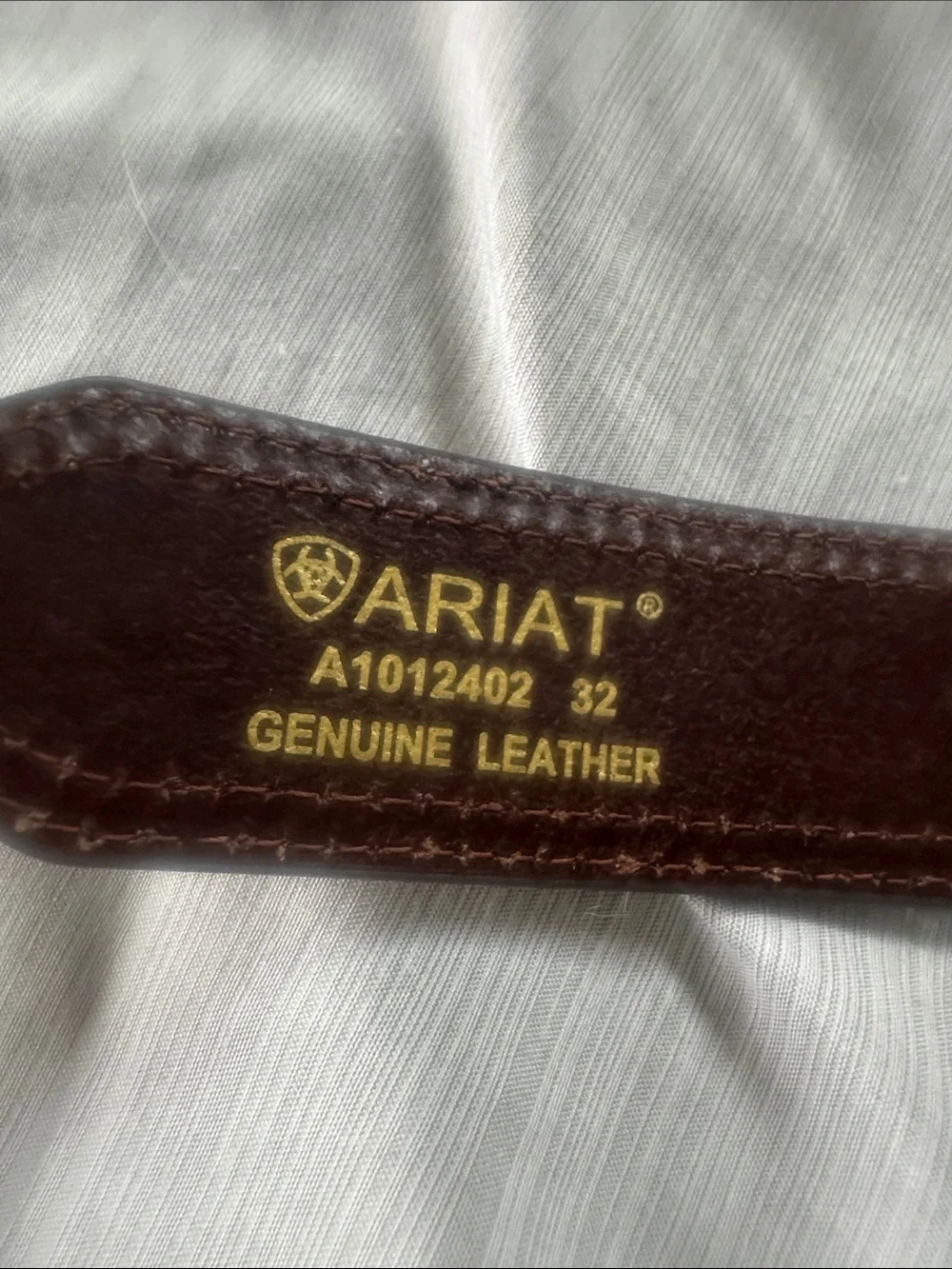 ARIAT BROWN TOOLED DOUBLE STITCHED MEN'S WESTERN BELT